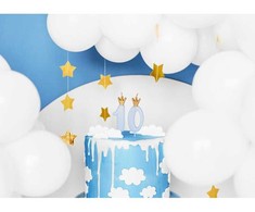 PartyDeco Žvakutė Skaičius su karūna, žydra 9,5cm, Skaičius: 2