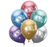 Balionų rinkinys Happy birthday, blizgantys 6vnt