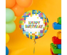 Folinis balionas Happy birthday Konstruktorius 45 cm