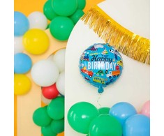 Folinis balionas Happy birthday Transportas 45 cm