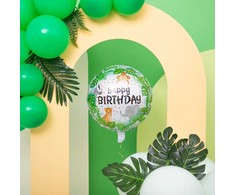 Folinis balionas Happy birthday Džiunglės 45 cm