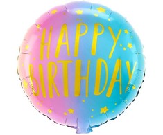 Folinis balionas Happy birthday dvispalvis 45 cm