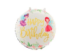 Folinis balionas Happy birthday Fėjos 45 cm