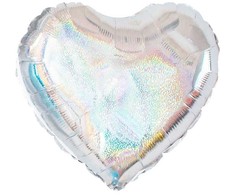 Folinis balionas Holografinė širdis 45cm