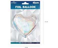 Folinis balionas Holografinė širdis 45cm