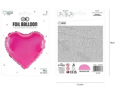 Folinis balionas Rožinė širdis 45cm