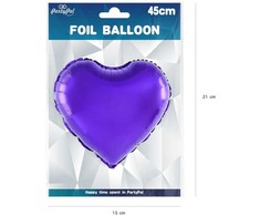 Folinis balionas Violetinė širdis 45cm