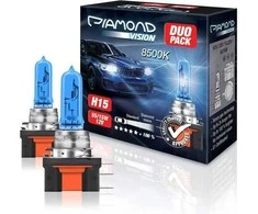 Ecost prekė po grąžinimo 2x H15 12V 55/15W Diamond Vision Xenon Look Effect Halogen Lamps Bulbs Ligh (Atnaujinta)