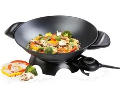 Ecost prekė po grąžinimo, Domo Do-8708W didelis juodas aliuminio elektrinis Wok 5 l (Atnaujinta)