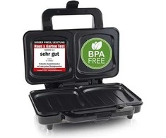 Sumuštinių keptuvas Ecost prekė po grąžinimo Emerio XXL Sandwichtoaster für alle Toastgrößen geeignet, BPA frei, große M (Atnaujinta)