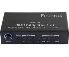 Ecost prekė po grąžinimo FINETECH VSP01202 HDMI 2.0 Splitter 1x2 with 4K HDR Down Scaler Audio-EDID (Atnaujinta)
