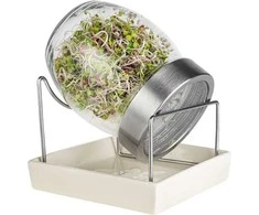 Ecost prekė po grąžinimo GEO Sprouting Jar - Italian Design - Glass Jar with Stainless Steel Screen, (Atnaujinta)
