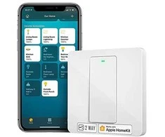 Ecost prekė po grąžinimo Meross HomeKit Smart Light Switch, 2way WiFi Wall Switch reikalauja neutral (Atnaujinta)