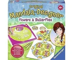 Ecost prekė po grąžinimo Ravensburger 29809 - Gėlės ir drugeliai, 2-in-1 Mandala Designer Midi (Atnaujinta)