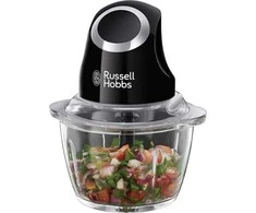Ecost prekė po grąžinimo Russell Hobbs Mini Electric Chopper [Glass Jar incl. Storage Lid] Matt Blac (Atnaujinta)
