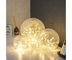 Ecost prekė po grąžinimo Set of 3 LED Glass Balls with Light Chain warm baltas Indoor (Atnaujinta)