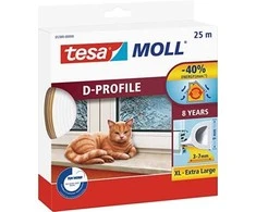 Ecost prekė po grąžinimo TESA H0538900 05389000 MOLL D DROVELIJOS DURŲ IR LANGŲ, BALTOJŲ, 25 m x 9 m (Atnaujinta)
