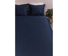 Ambiante Patalynės komplektas Cotton Uni Dark Mėlyna Pagalvės matmenys - 50x70 cm, Antklodės matmenys - 140x200 cm