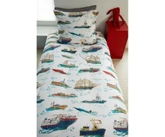 Beddinghouse Vaikiškas patalynės komplektas Ships Mėlyna Pagalvės matmenys - 50x70 cm, Antklodės matmenys - 135x200 cm
