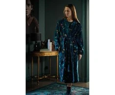 Pip Studio Chalatas Les Fleurs Dark Mėlyna Chalato dydis - L