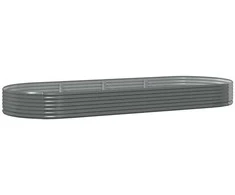 Aukštas sodo lovelis, pilkas, 373x140x36cm, plienas