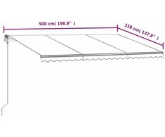 Automatinė ištraukiama markizė, antracito spalvos, 500x350cm