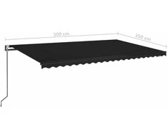Automatinė ištraukiama markizė, antracito spalvos, 500x350cm
