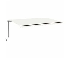 Automatinė markizė su LED/vėjo jutikliu, kreminė, 500x350cm