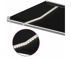 Automatinė markizė su LED/vėjo jutikliu, antracito, 600x350cm