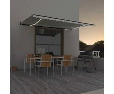 Automatinė markizė su LED/vėjo jutikliu, kreminė, 500x350cm