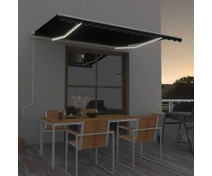 Automatinė markizė su LED/vėjo jutikliu, antracito, 400x300cm