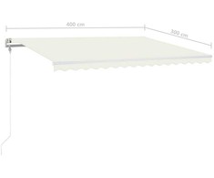 Automatinė markizė su LED/vėjo jutikliu, kreminė, 400x300cm