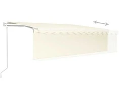 Automatinė markizė su uždanga/LED/vėjo jutikliu, kreminė, 5x3m