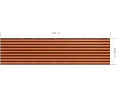 Balkono pertvara, oranžinė ir ruda, 120x500cm, oksfordo audinys