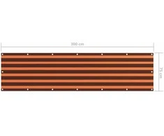 Balkono pertvara, oranžinė ir ruda, 75x300cm, oksfordo audinys