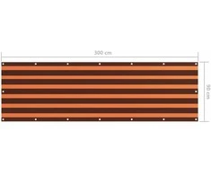 Balkono pertvara, oranžinė ir ruda, 90x300cm, oksfordo audinys