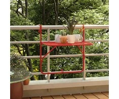 Balkono staliukas, raudonos spalvos, 60x40cm, plienas