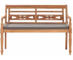 Batavia suoliukas su tamsiai pilka pagalve, 120cm, tikmedis