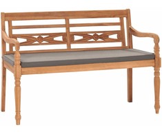 Batavia suoliukas su tamsiai pilka pagalve, 120cm, tikmedis
