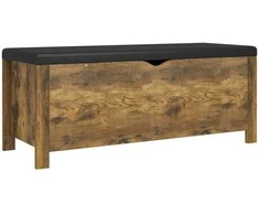 Daiktadėžė su pagalvėle, dūminio ąžuolo, 105x40x45cm, mediena