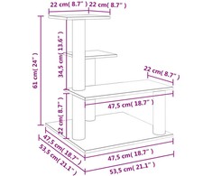 Draskyklė katėms su stovais iš sizalio, kreminės spalvos, 61cm
