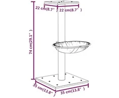 Draskyklė katėms su stovu iš sizalio, kreminės spalvos, 74cm