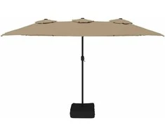 Dvigubas skėtis nuo saulės, taupe spalvos, 449x245cm