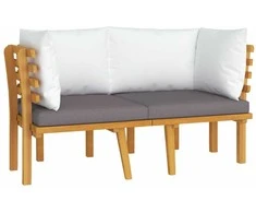 Dvivietė sodo sofa su pagalvėlėmis, akacijos medienos masyvas