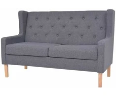 Dvivietė sofa, audinys, pilka