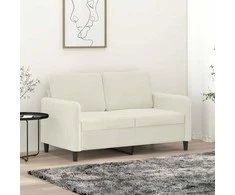 Dvivietė sofa, kreminės spalvos, 120cm, aksomas