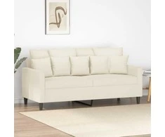 Dvivietė sofa, kreminės spalvos, 140cm, aksomas