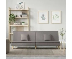 Dvivietė sofa-lova, taupe spalvos, audinys