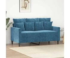 Dvivietė sofa, mėlynos spalvos, 120cm, aksomas
