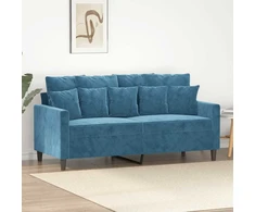 Dvivietė sofa, mėlynos spalvos, 140cm, aksomas